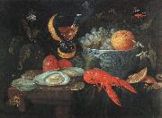 KESSEL, Jan van Still Life with Fruit and Shellfish szh Sweden oil painting artist